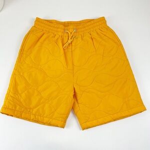 NEW Renowned Shorts Mens Small Yellow Military Lined Drawstring NWOT